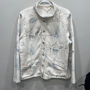 Large northern  reflections button up sweater